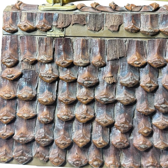 Vintage Custom Wood Cottage House Purse - Picture 11 of 13